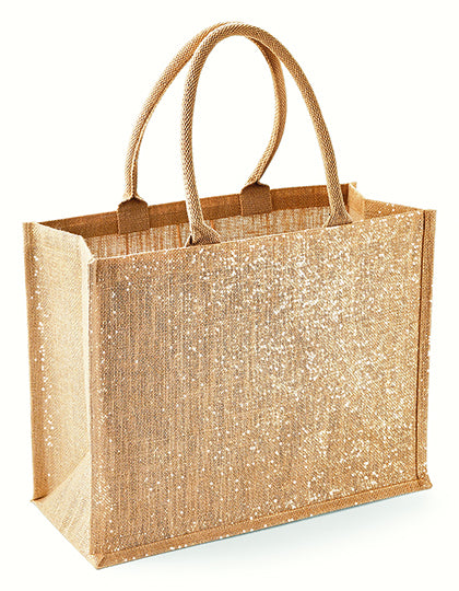 Shimmer Jute Shopper – Natural Gold