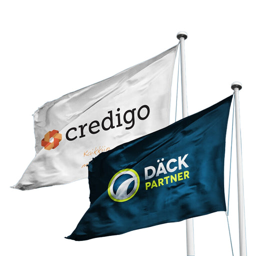 Flagga med tryck liggande 240x150cm  – Profileproduction