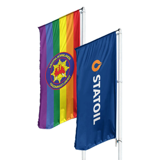 Flagga med tryck stående 150x400cm med tryck – Profileproduction