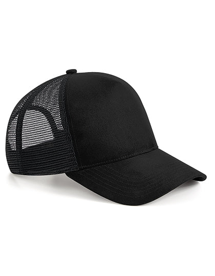 Suede Snapback Trucker – Black