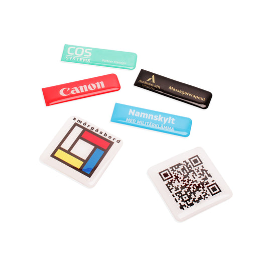 3-D Etiketter Doming 7x7cm – Profileproduction