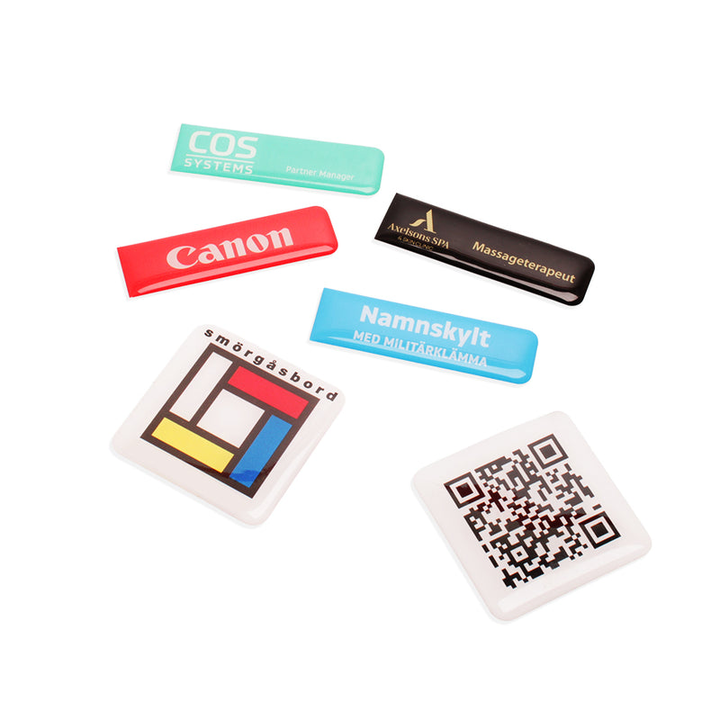 3-D Etiketter Doming 5x5cm – Profileproduction