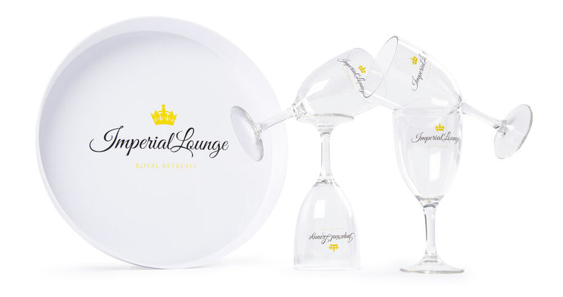 Glas och bricka med logo – Lord Nelson