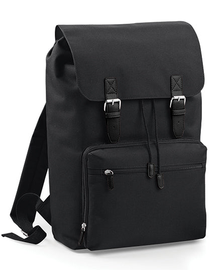 Vintage Laptop Backpack – Black / Black