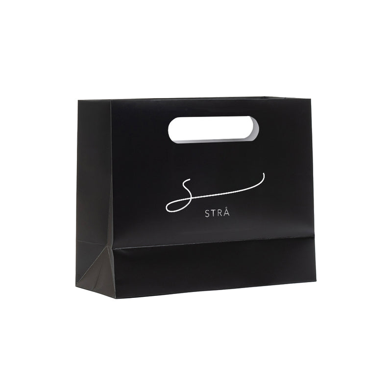 Papperspåsar DELUXE stansade handtag 31+12x25cm – Profileproduction