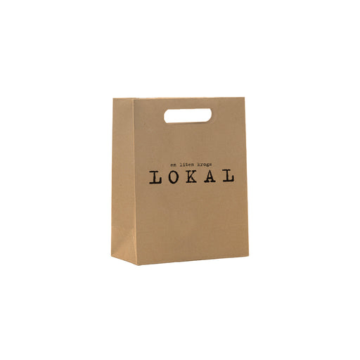Papperspåsar DELUXE stansade handtag 18+09x23cm Brun – Profileproduction