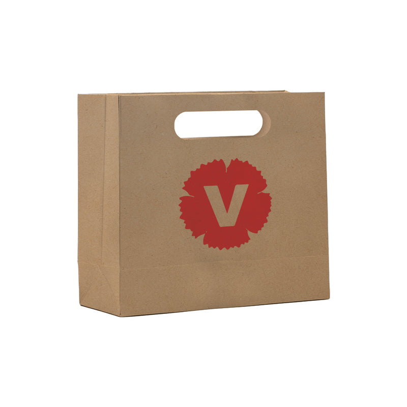 Papperspåsar DELUXE stansade handtag 31+12x31cm Brun – Profileproduction