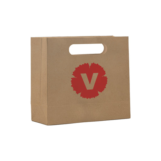 Papperspåsar DELUXE stansade handtag 31+12x31cm Brun – Profileproduction