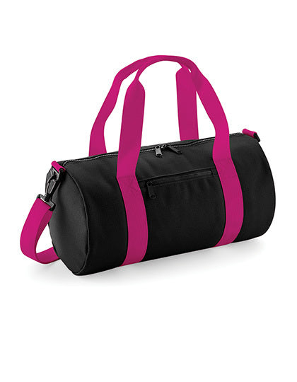 Mini Barrel Bag – Black / Fuchsia