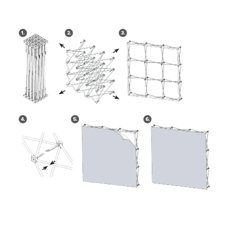 Pop-up textil rak