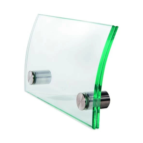 Glasskylt svängd 2st fäste