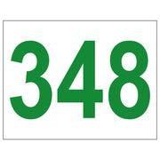 Nummerlapp 2065 – gröna siffror, exempelnummer 348