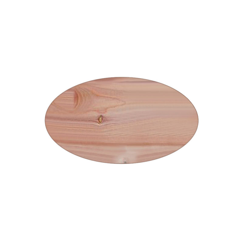 Ormsta oval namnbricka i trä 34 × 59 mm – Ceder