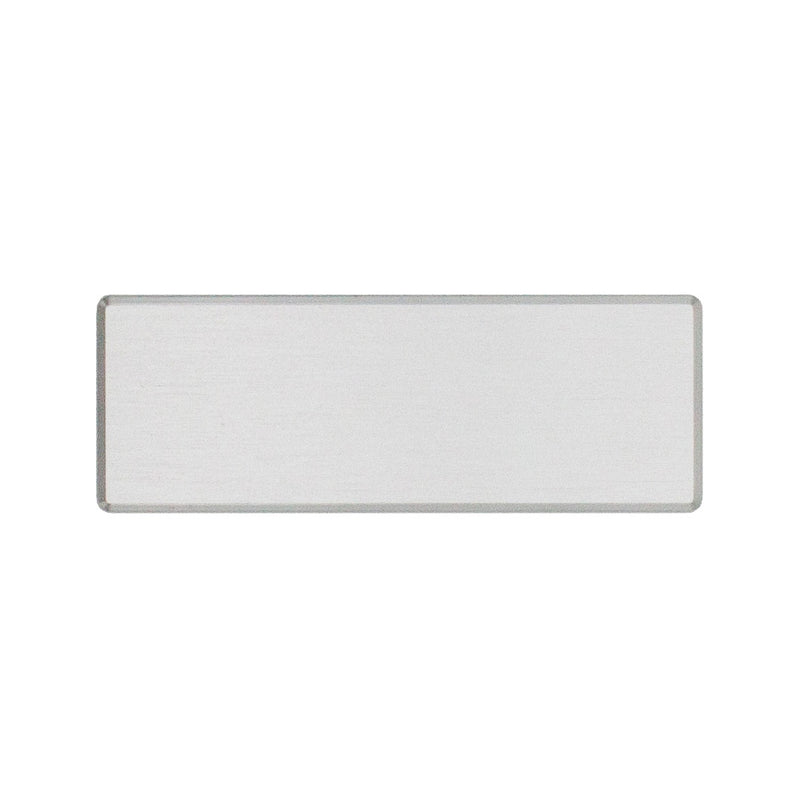 Venice rektangulär namnbricka i aluminium 25 × 69 mm – Silver