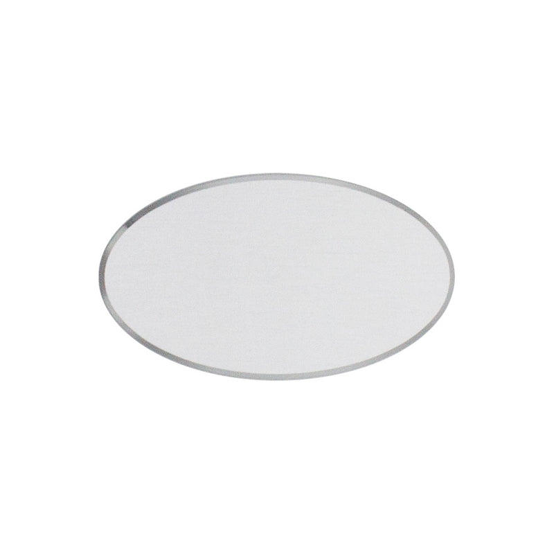 Paris oval namnbricka i aluminium 34 × 59 mm – Silver