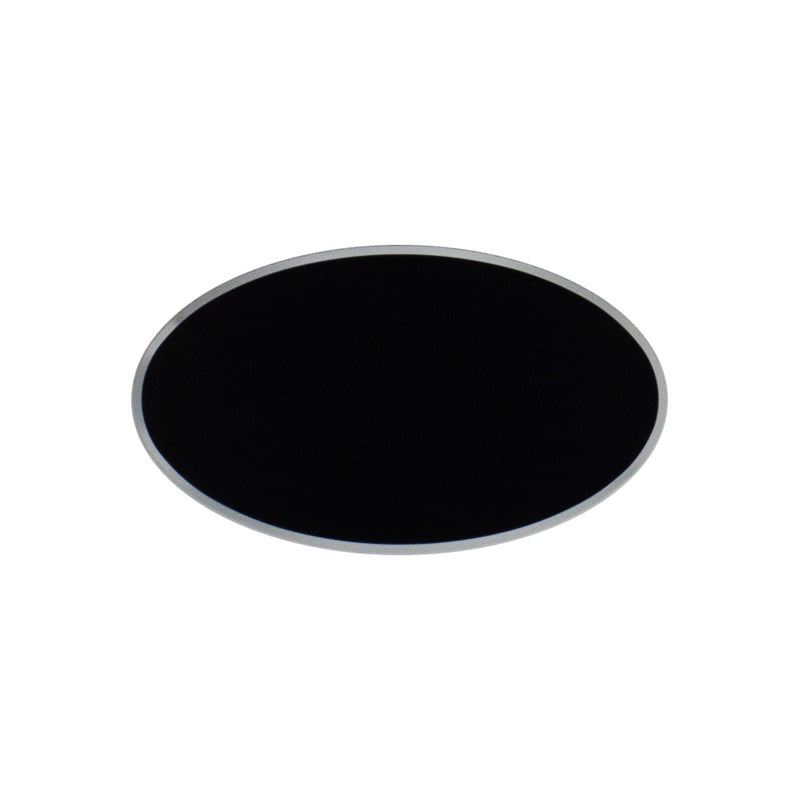Paris oval namnbricka i aluminium 34 × 59 mm – Svart