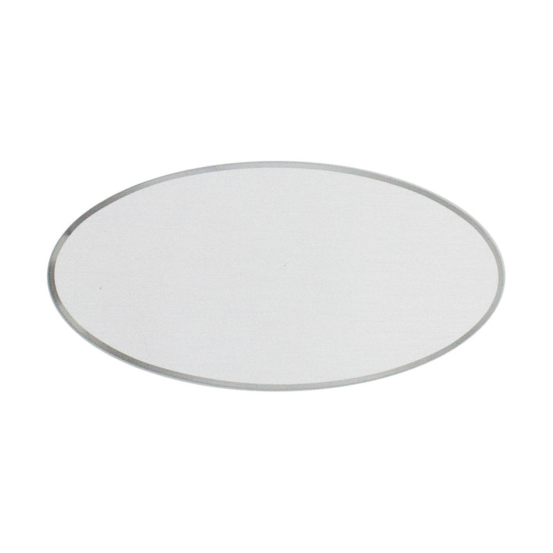 Munchen oval namnbricka i aluminium 38 × 76 mm – Silver