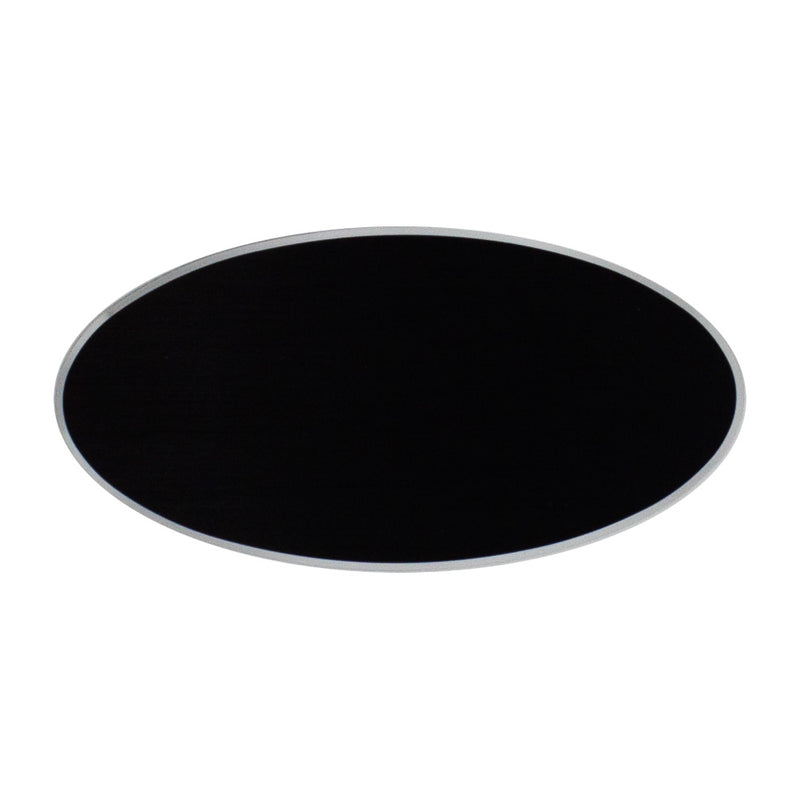 Munchen oval namnbricka i aluminium 38 × 76 mm – Svart