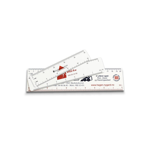 Skallinjal 300x40x1 mm – vit