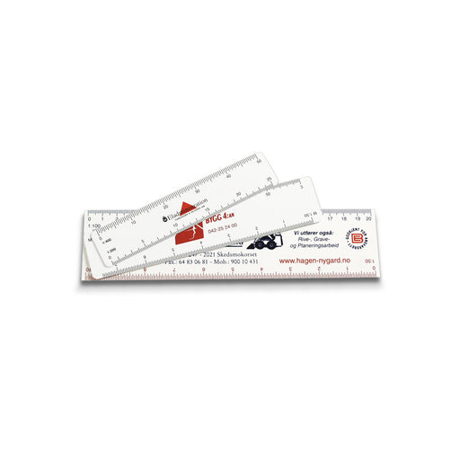 Skallinjal 300x60x1 mm – vit