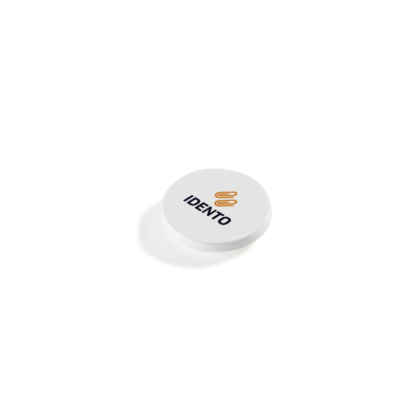 Kylskåpsmagnet hård rund Ø 30 mm – vit