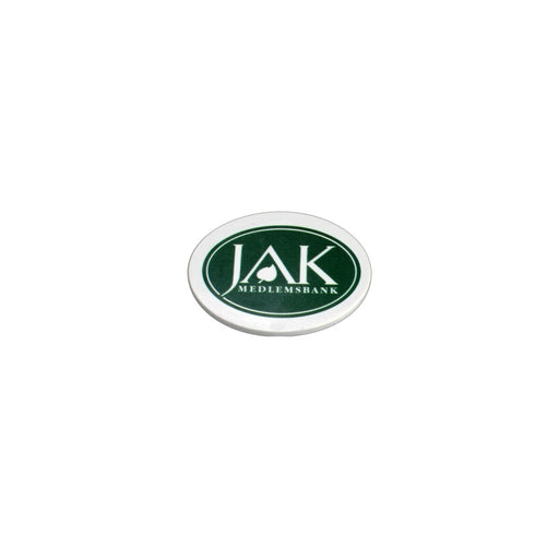 Kylskåpsmagnet hård oval 46x37 mm – vit