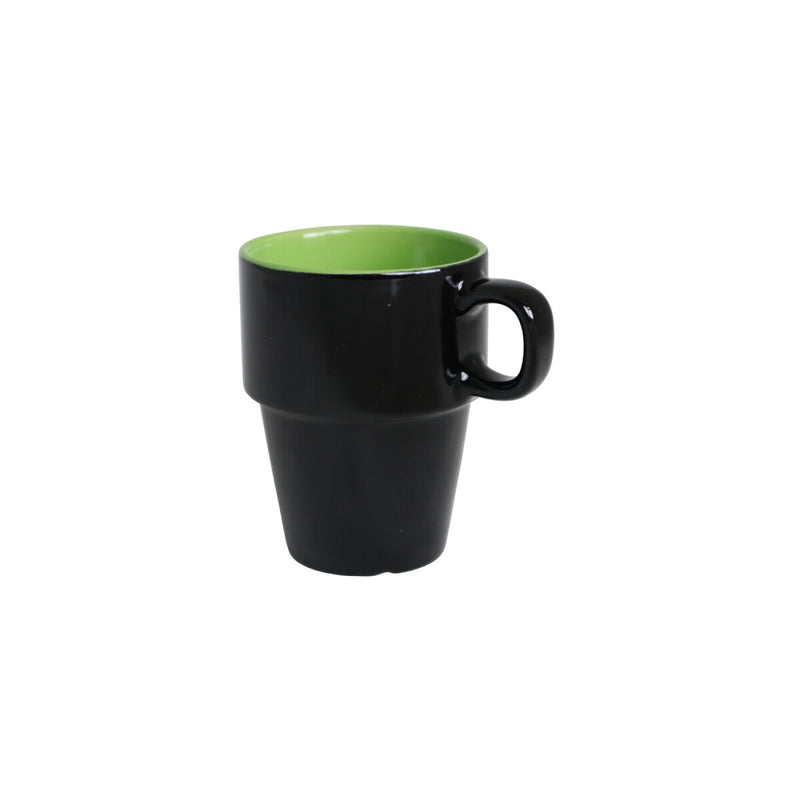 Stengodsmugg Stapla 23cl – svart/grön