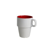 Stengodsmugg Stapla 23cl – vit/röd