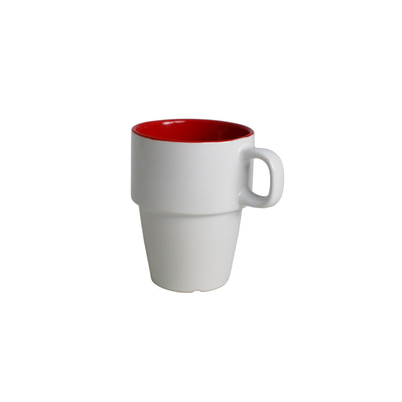 Stengodsmugg Stapla 23cl – vit/röd
