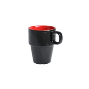 Stengodsmugg Stapla 23cl – svart/röd