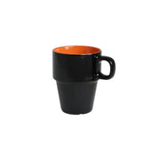 Stengodsmugg Stapla 23cl – svart/orange