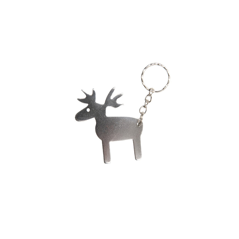Nyckelring aluminium – djur – Nyckelring aluminium Älg 55x60 mm | silver