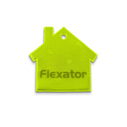 Reflexhanger – figurer – Hanger Hus 51x50 mm | flourgul