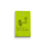Reflexhanger – geometriska former – Hanger Rektangel 33x57 mm | flourgul