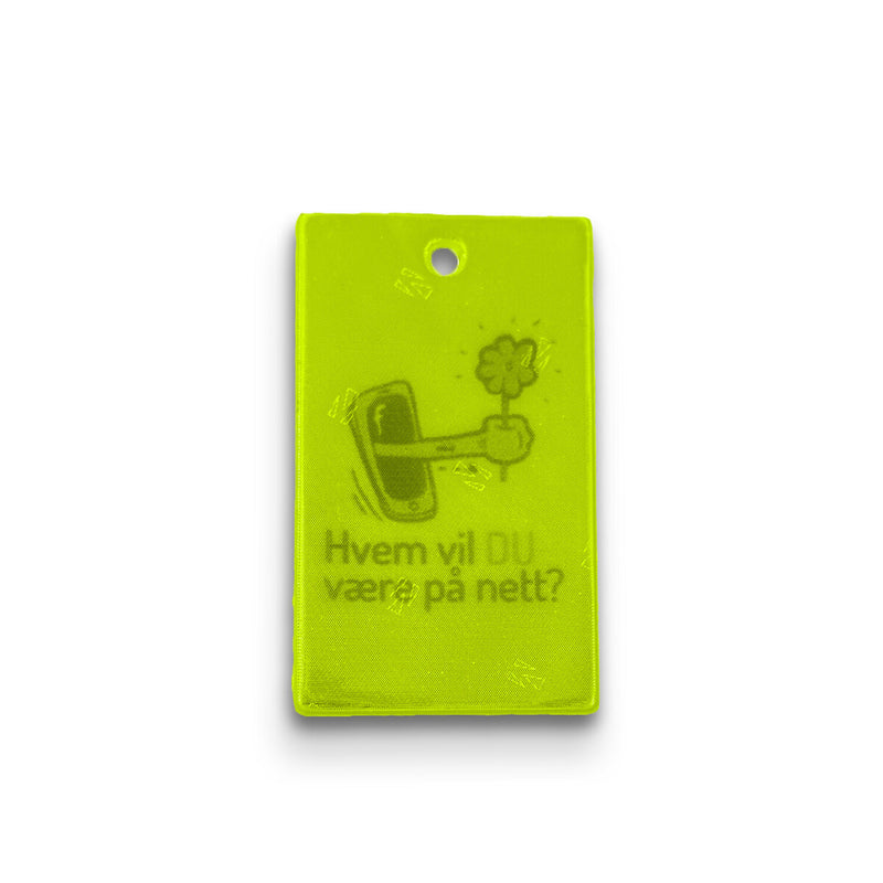 Reflexhanger – geometriska former – Hanger Rektangel 33x57 mm | flourgul