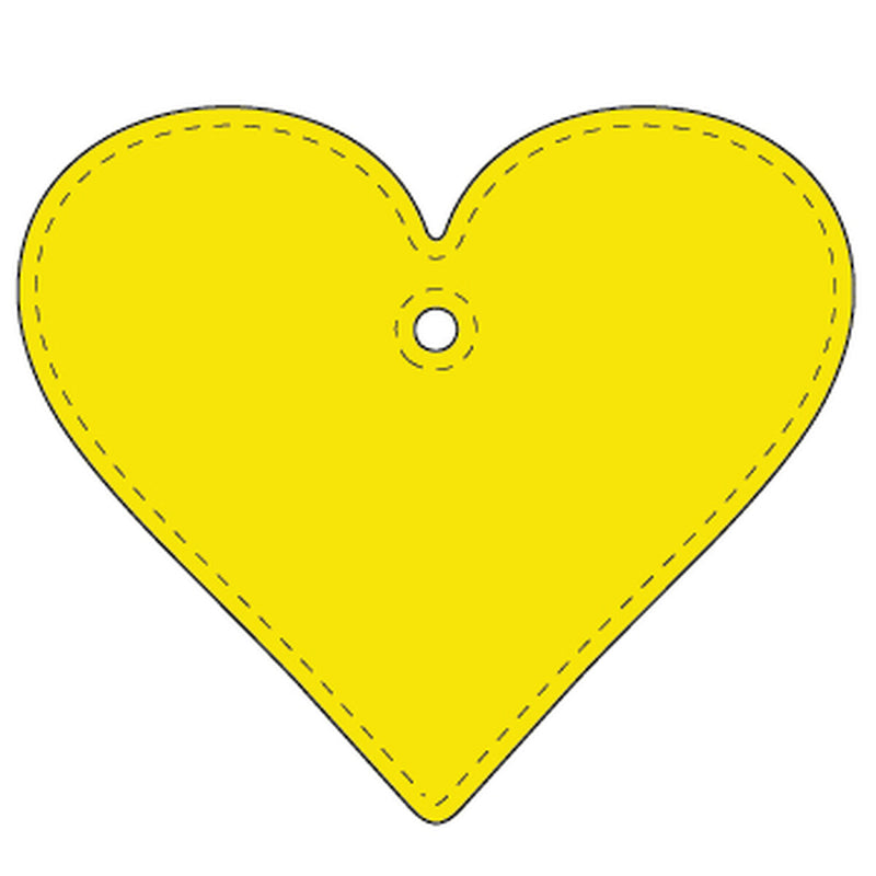 Reflexhanger – figurer – Hanger Hjärta 58x50 mm | flourgul