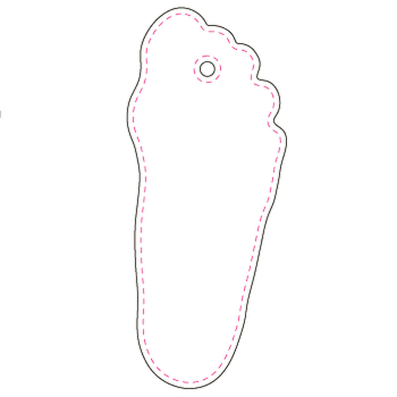 Reflexhanger – figurer – Hanger Fot 33x79 mm | vit