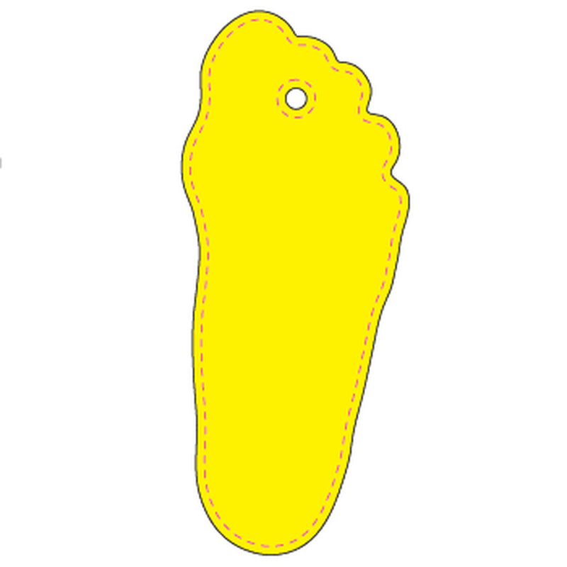 Reflexhanger – figurer – Hanger Fot 33x79 mm | flourgul