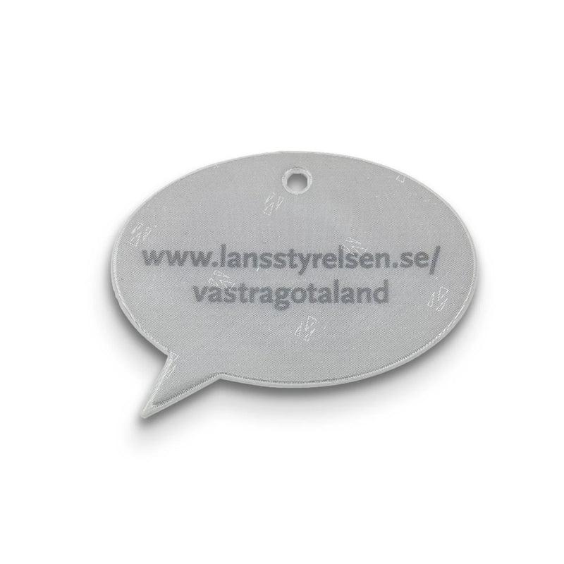 Reflexhanger – figurer – Hanger Pratbubbla #2 60x46 mm | vit