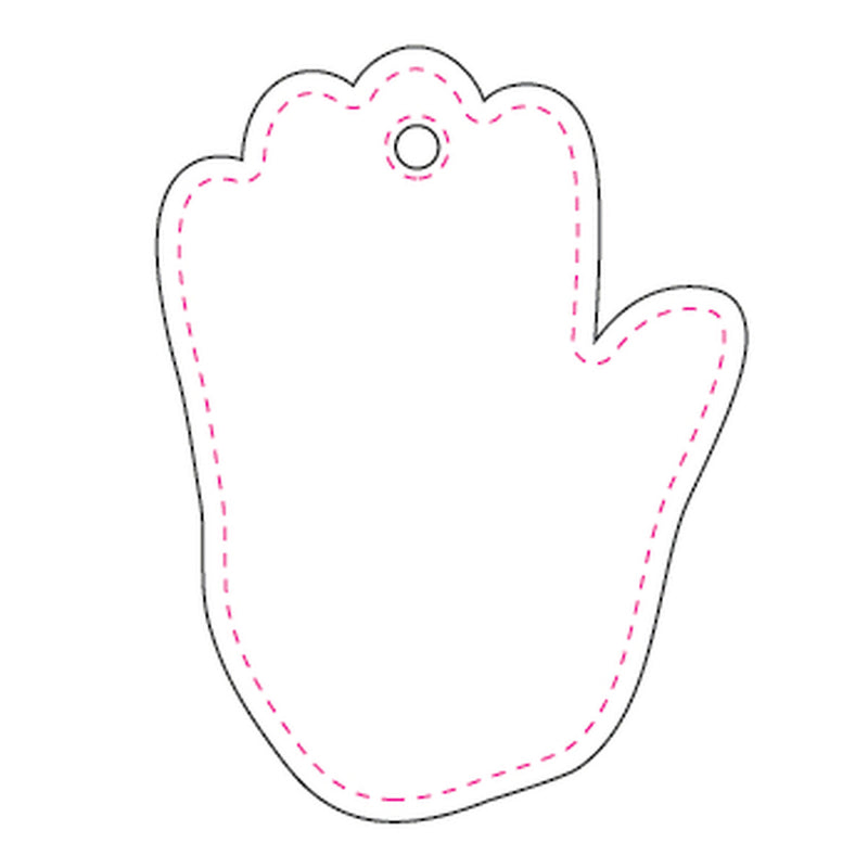 Reflexhanger – figurer – Hanger Hand 48x71,5 mm vit