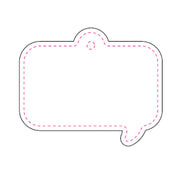 Reflexhanger – figurer – Hanger Pratbubbla Rektangel 56x46 mm vit