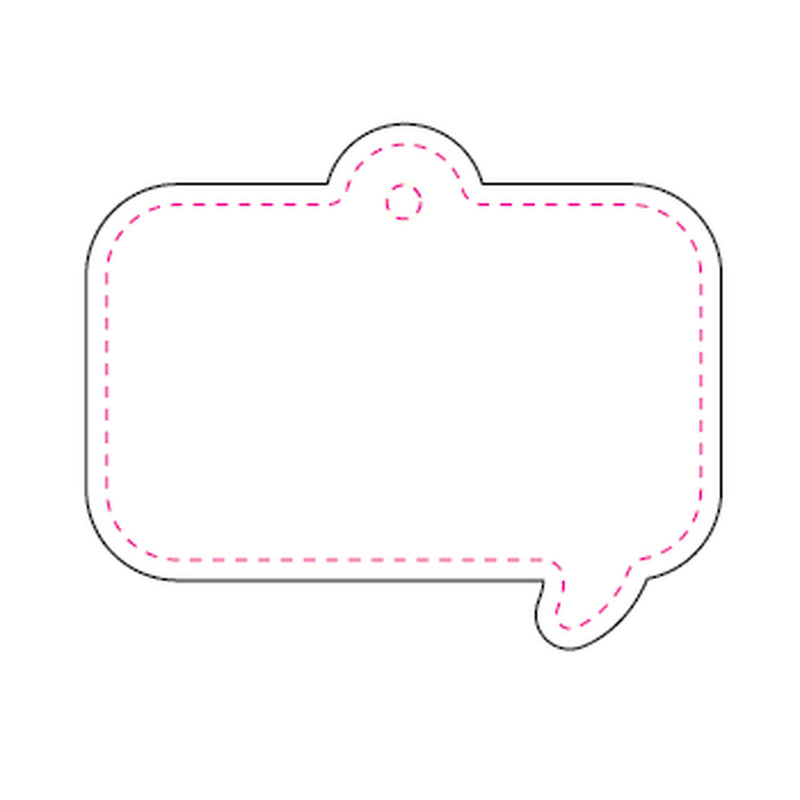 Reflexhanger – figurer – Hanger Pratbubbla Rektangel 56x46 mm vit