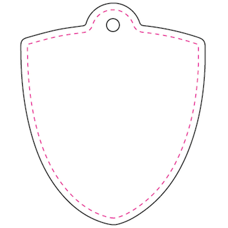 Reflexhanger – figurer – Hanger Sköld #2 50x60 mm vit