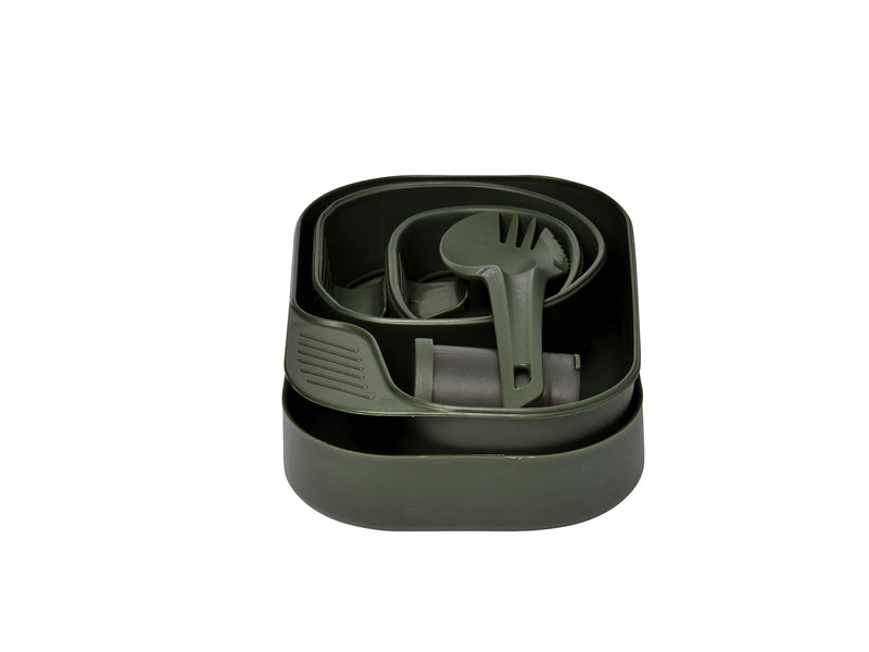Wildo Camp-A-Box – måltidsset med tryck, Olive